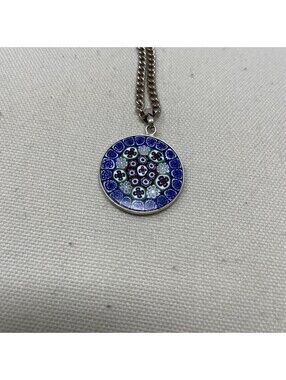 Vintage Millefiori Art Glass Pendant  Chain Not Included